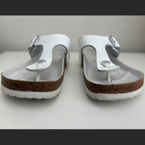 Birkenstock unisex Gizeh big buckle white sandals EU 38 / US W7 M5 - Picture 3 of 9